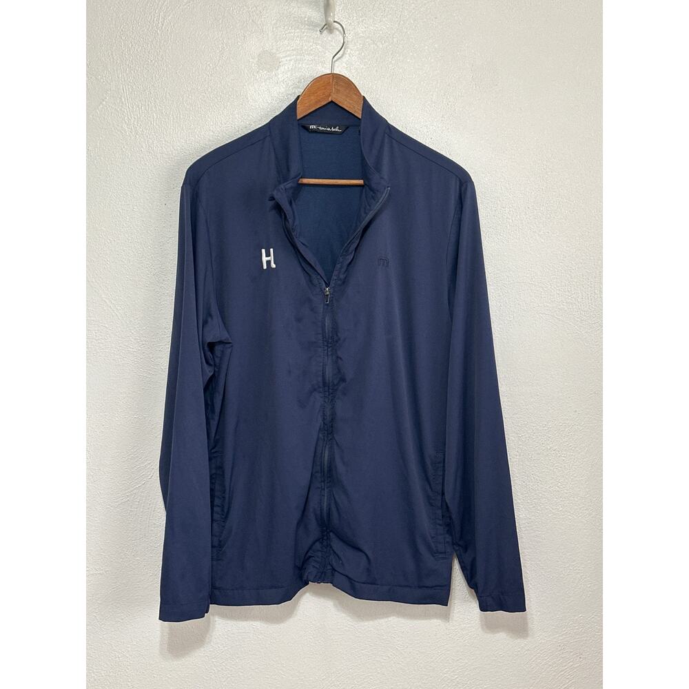 Travis Mathew Lightweight Full Zip Mens Jacket L Navy Blue Pockets